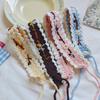 Besticktes Häkel-Haarband Wollgarn Pastoraler Stil Haarband Gestricktes Blumen-Stirnband Mädchen
