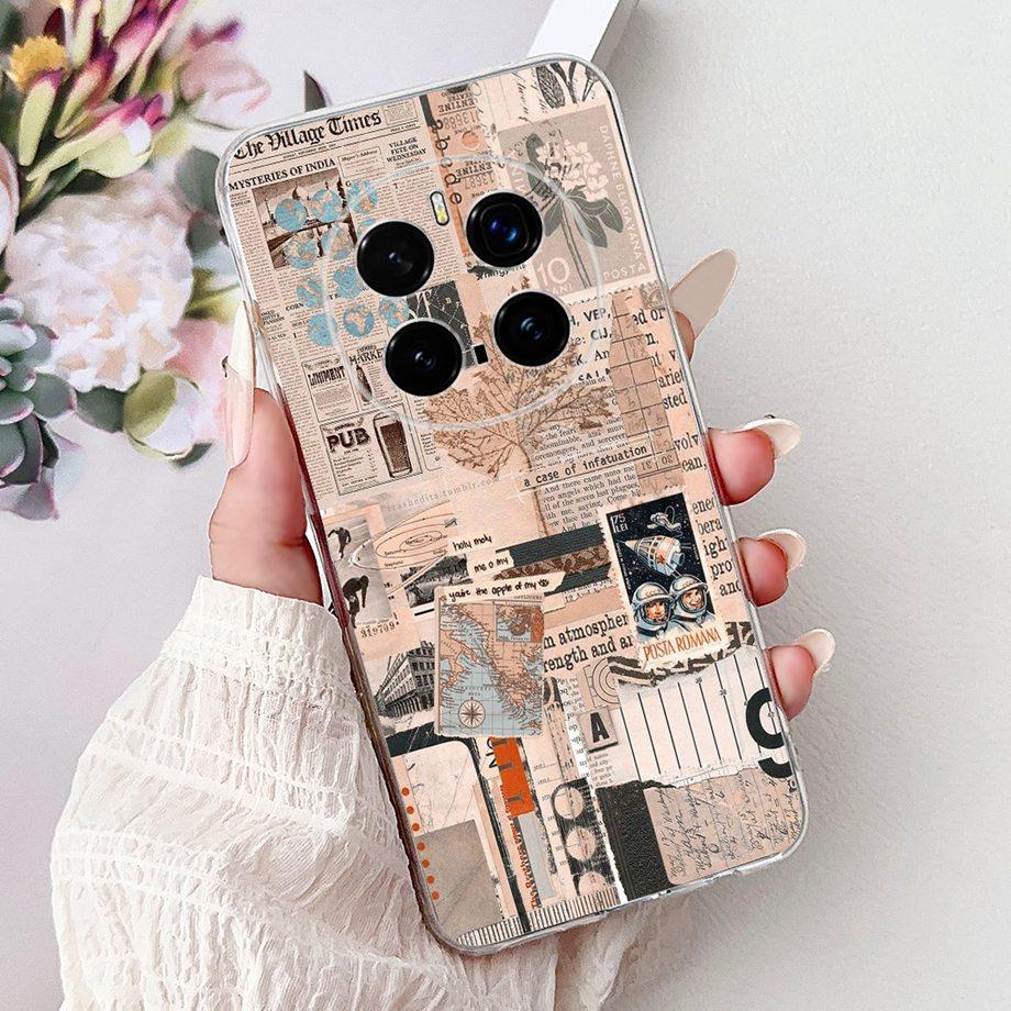 Soft Liquid Silicone Back Cover For Honor Magic 7 Pro Magic6 Lite Magic 5Lite Phone Case Marble Gothic Style Cartoon Clear Coque