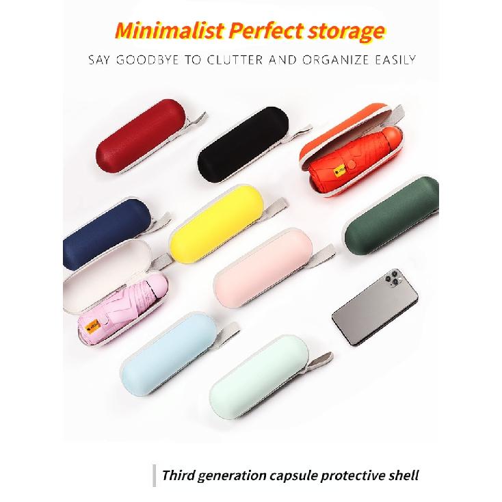 8-Ribs Mini Sun Umbrella Portable Pocket Capsule Umbrella Sun Protection UV Folding Umbrella Parasol with