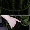 2pcs Pants Suits Autumn Retro Women's V Neck Plus-size Velvet Blouse High-waist Velvet Harem Pants Two-piece Set