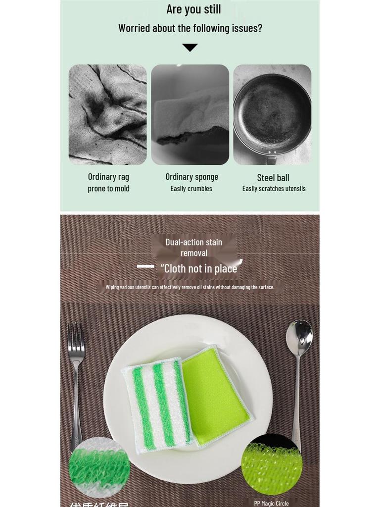 Bamboo Fiber Magic Eraser Kitchen Scrubber