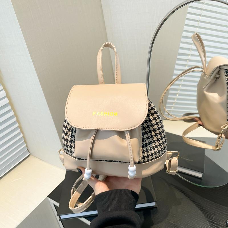 

Сумка женская новый ретро рюкзак большой вместимости модный и повседневный осенний клетчатый наплечный мешок сумочка