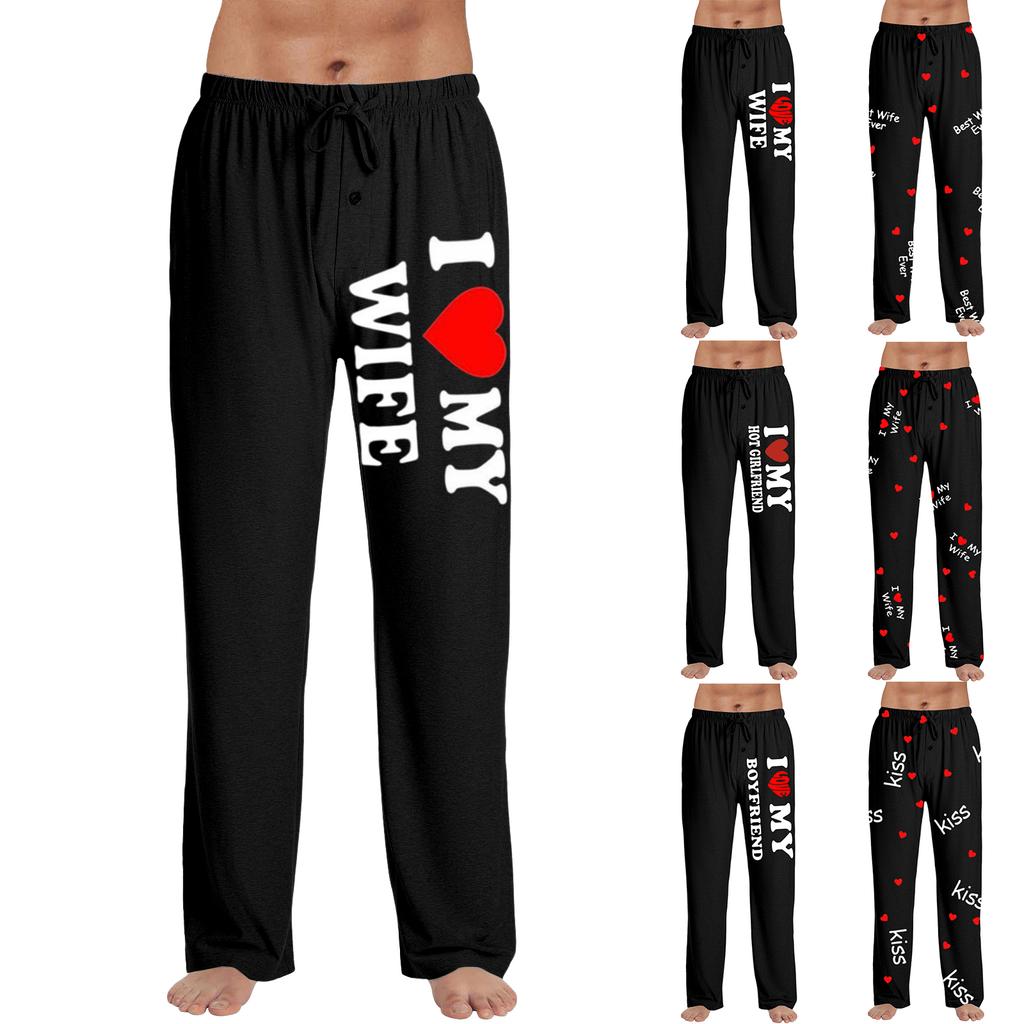 Herren Valentinstag Mode Bedruckte Lässige Hose mit geradem Bein