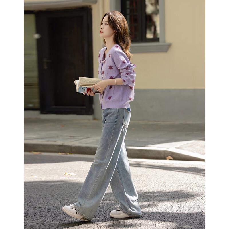 

Женский кардиган Demana с V-образным вырезом, жаккардовый, колор-блок L