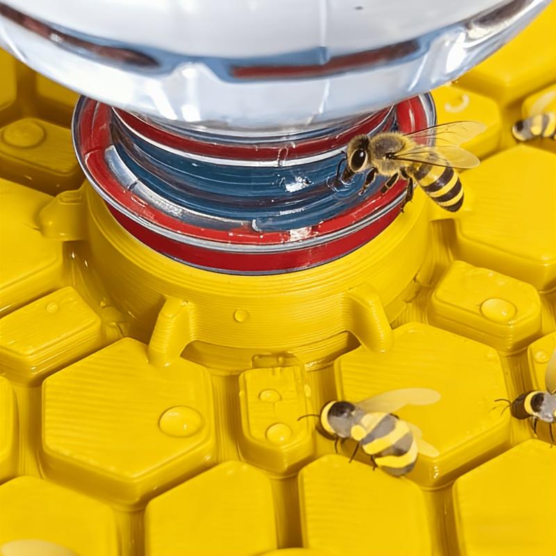 Bee Water Feeder with Perch Safe Honeybee Drinking Station for Garden Patio Beekeeping Supplies, Small-Hole Honeycomb Tray