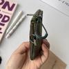 Double Zipper Mesh Earphone Protection Bag Coins Storage Keys Credit Card Holder Pouch Travel Wallet with Lanyard