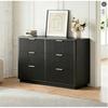 Fluted Dresser for Bedroom with 6 Drawers, 47" W Modern Chest of Drawers with Metal Handles, Wood Dresser TV Stand, Closet Dres