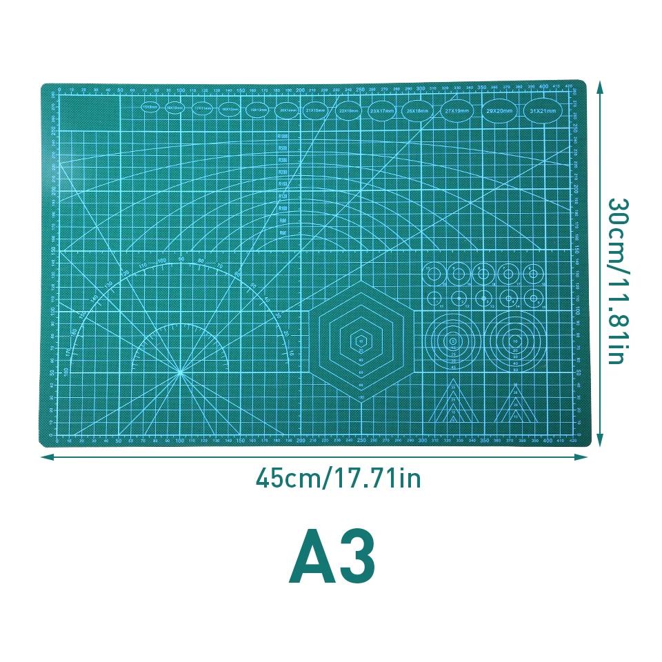 1pc Large Cutting Mat Self Healing Double Side A3 A4 Cutting Pad for Crafting Silhouette Green Sewing Cutting Mat
