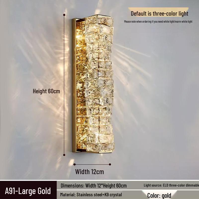 Elegant Crystal Wall Lamp: Minimalist Design for Bedrooms, Living Rooms, Stairs, and Hallways