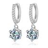 S925 Zilver Mode 1CT Moissanite Diamant Zes Klauw Oorbellen voor Vrouwen Verloving Bruiloft Klassiek Fijn Sieraden