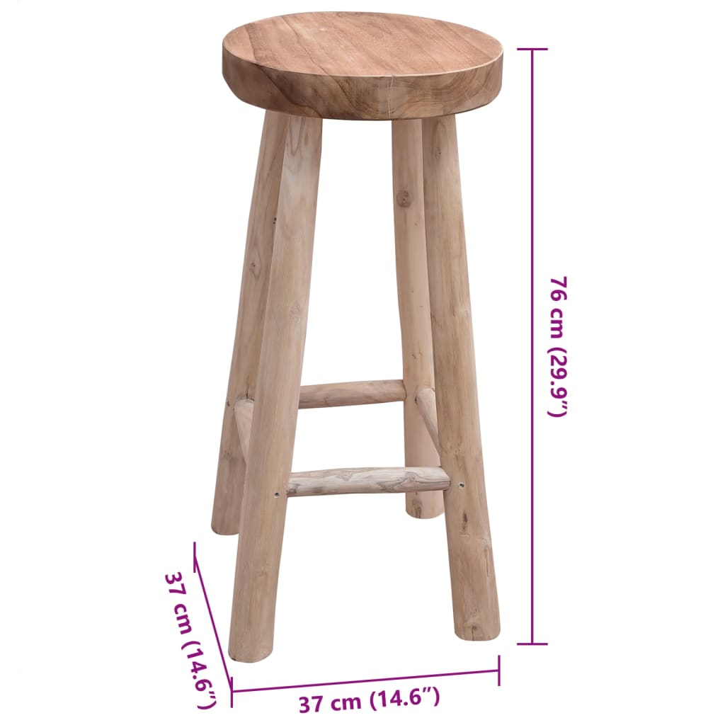 Teak Solid Wood Bar Stool