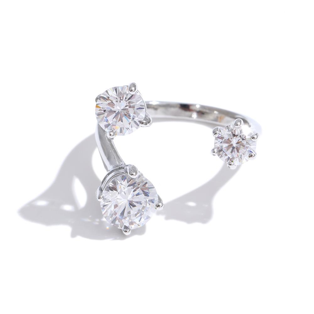 

Yhpup Stainless Steel Shiny Cubic Zirconia Adjustable Ring 16K PVD Plated Trending Premium Jewelry for Women Gift resizable