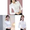Womens Long Sleeve Business Shirt With Spliced Polyester For Office Work And Formal Wear
