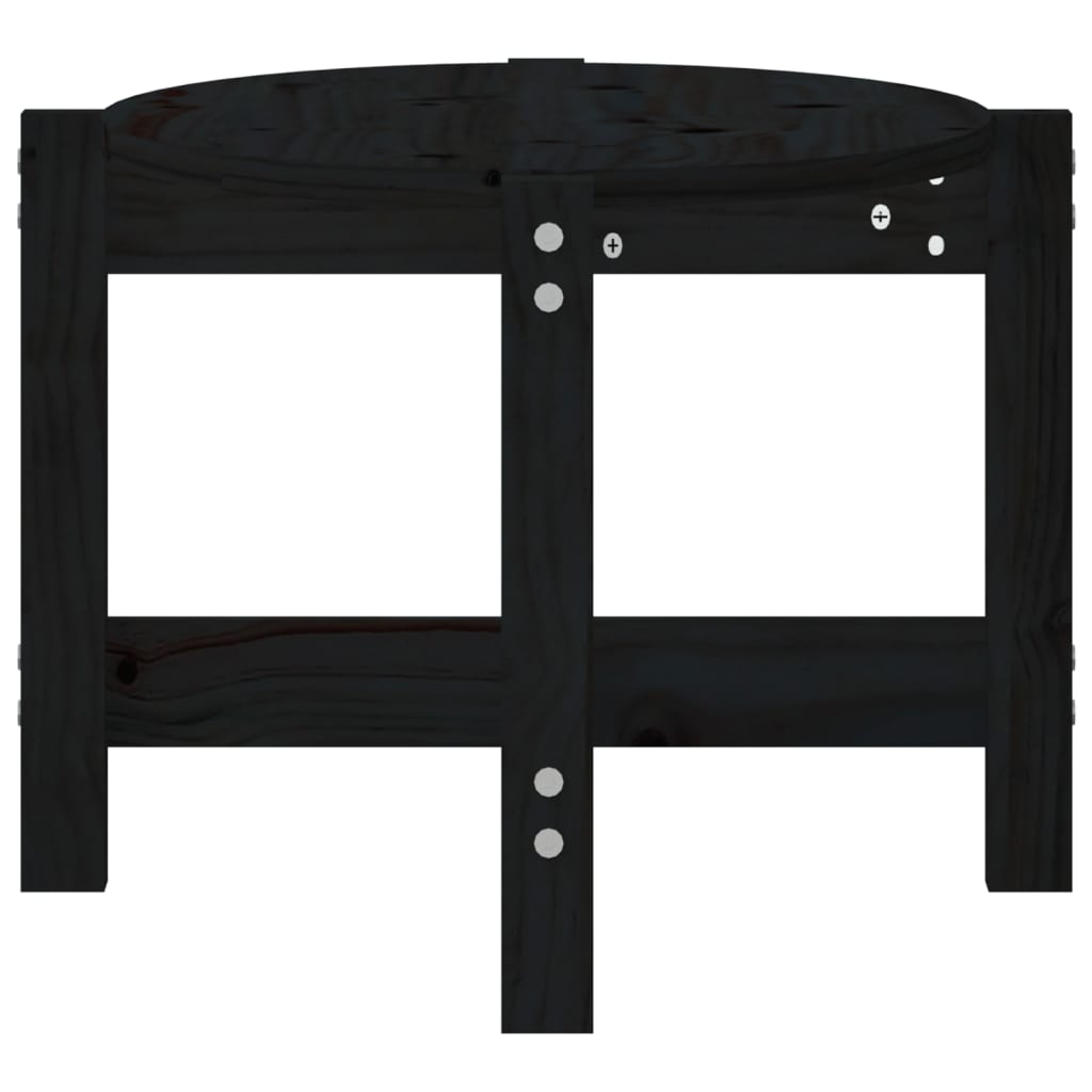 Vidaxl Stolik Kawowy, Czarny, 87X48X35 Cm, Lite Drewno Sosnowe