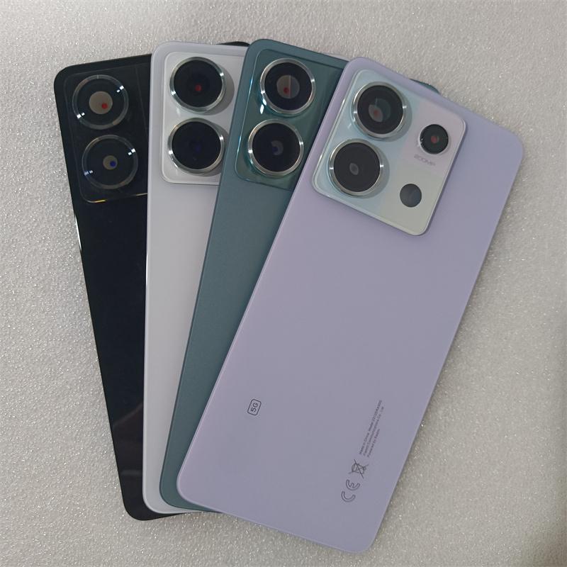 For Xiaomi Redmi Note 13 Pro 5G Glass Battery Cover Rear Door Panel Housing With Camera Lens Replace