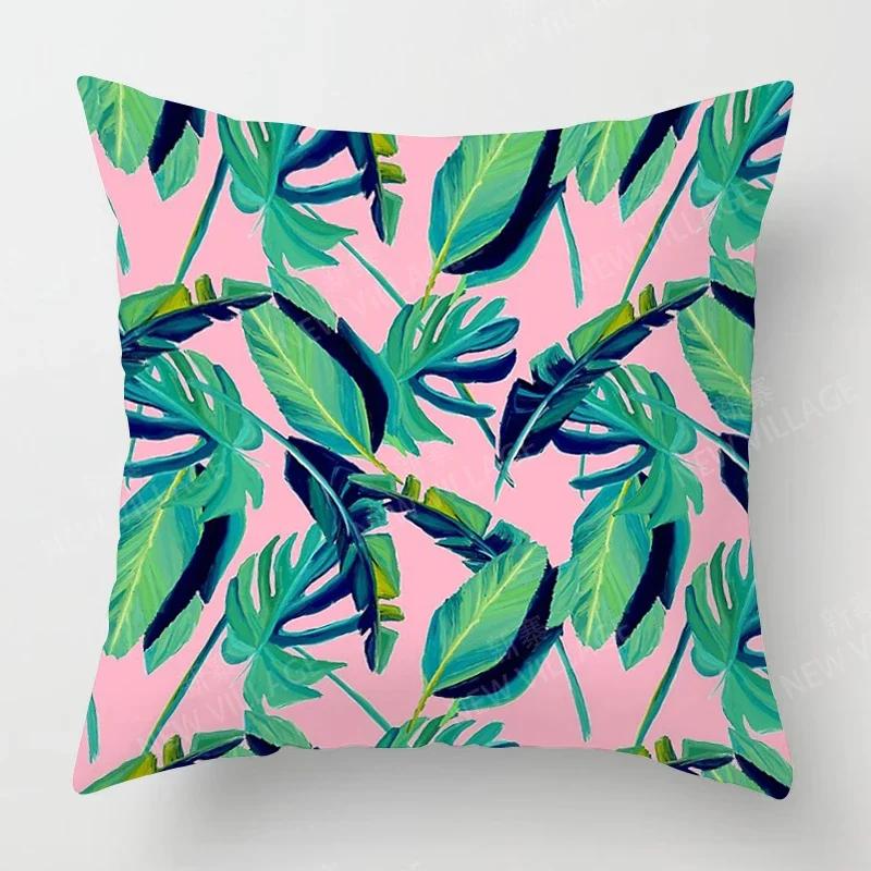 Nordic Fall Home Decor Autumn Throw Pillow Case Sofa Cushion Cover Modern 45x45cm 45*45 50x50 60x60cm 40*40cm Leaf Plant Green
