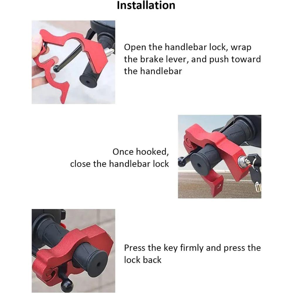 Motorcycle Modified Handlebar Lock Helmet Anti-theft Lock Electric Vehicle Dirt Bikes Aluminum Alloy Handlebar Fixed Horn Lock