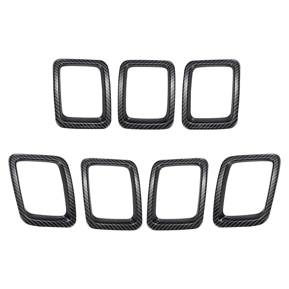Grille Grill Cover Inserts Frame Trims Rings for Jeep Compass 2017-2020, 7pcs/set