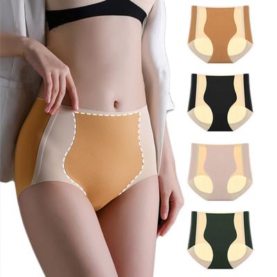 Women Underpants High Waist Tummy Control Seamless Compression But Lift Slimming Great Elasticity Color Matching Anti-septic Lady Briefs Panties