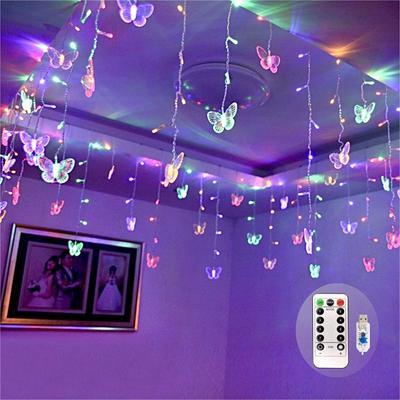 10 Ft 128 Led Butterfly String Lamp 8 Modes Waterproof Fairy Lights With Remote Control For Wedding