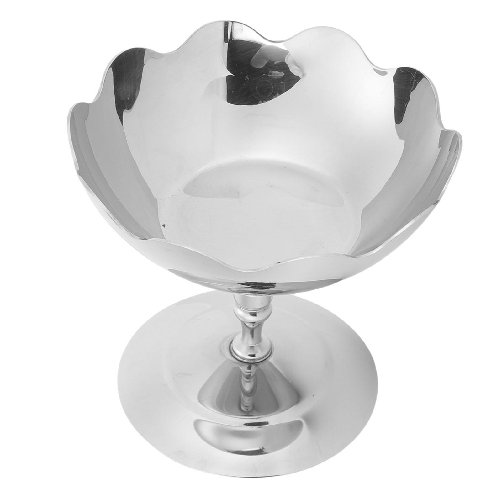 

Footed Dessert Cup Multifunctional Dishwasher Safe Stainless Steel Footed Ice Cream Cup for Pudding Salad Snack Type 2