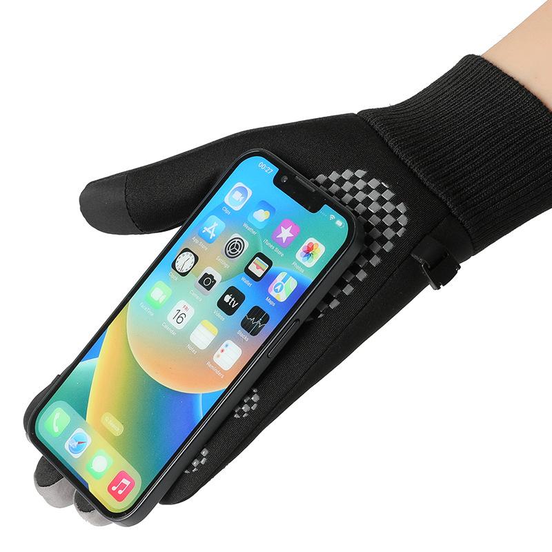 Autumn and Winter Warm Gloves for Women Outdoor Riding and Driving Anti Slip Men's Touch Screen Plus Velvet Windproof Waterproof Cold Proof Gloves