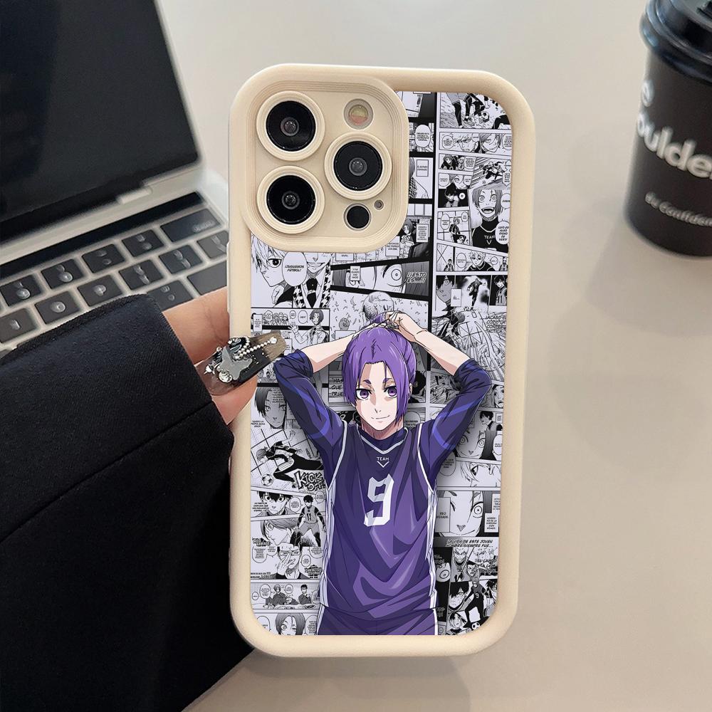 Blue Lock Reo Mikage Thicken TPU Mobile Phone Case for iPhone 17 16 15 14 13 12 11 Air Pro Max Plus Colorful Cover