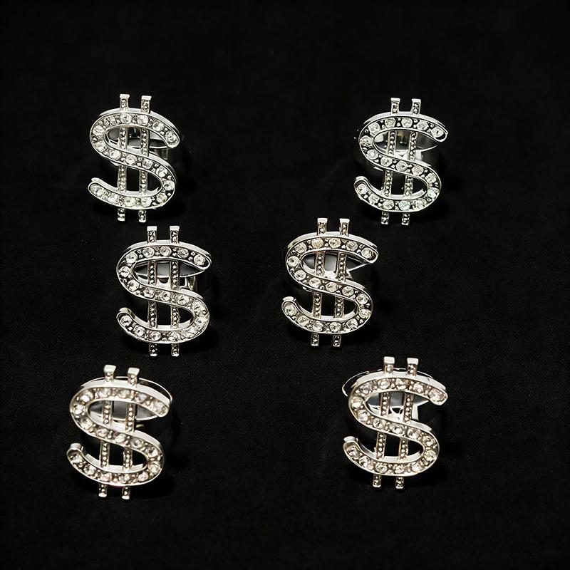 Gold Silber Punk Hip Hop Dollarzeichen Ring Für Frauen Männer Trendy Rock Party Schmuck Geschenk