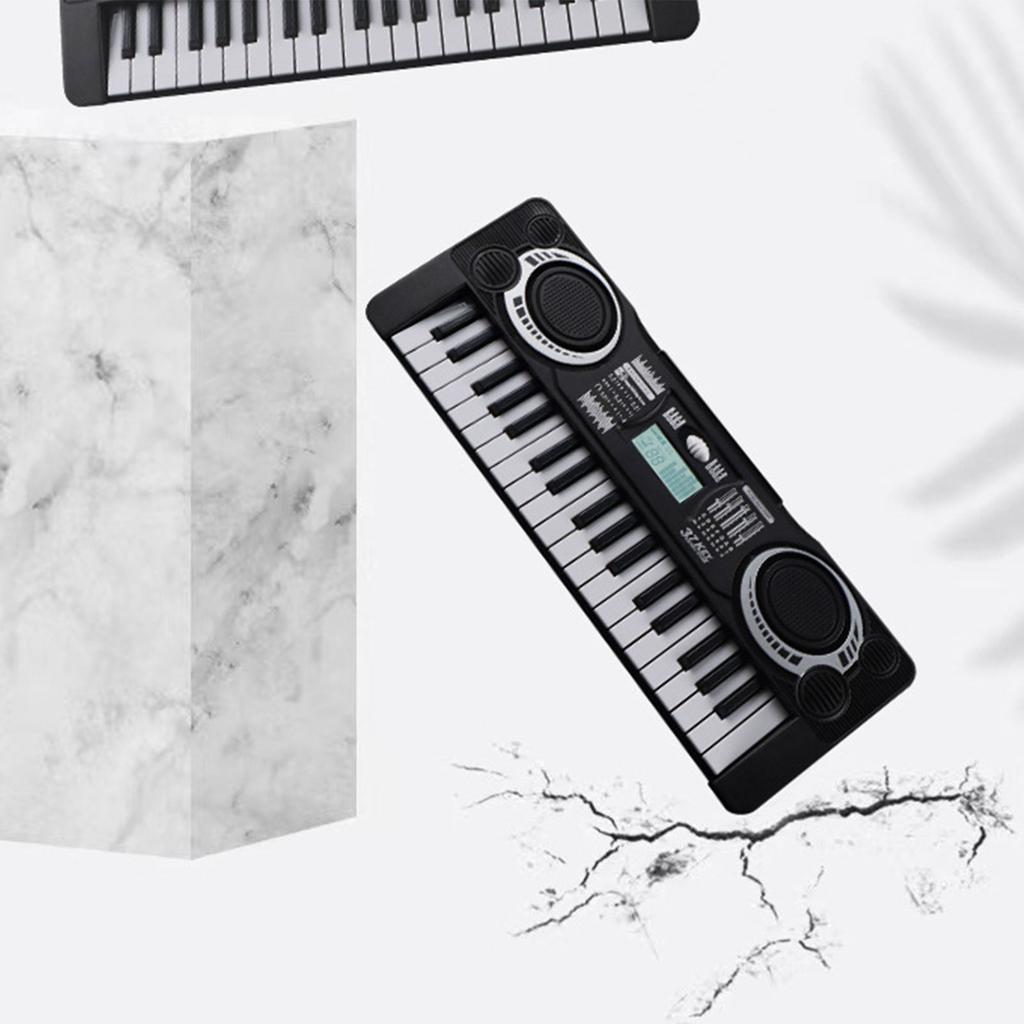 Kids Keyboard Piano 37 Key Portable Educational Musical Instrument Toy Electronic Digital Piano for Children Black