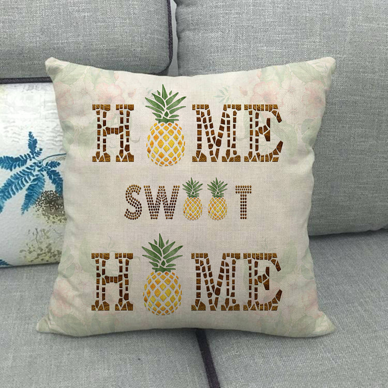 

45 см * 45 см «Дом, милый дом», наволочка из льна/хлопка, чехол для диванной подушки, декоративная наволочка