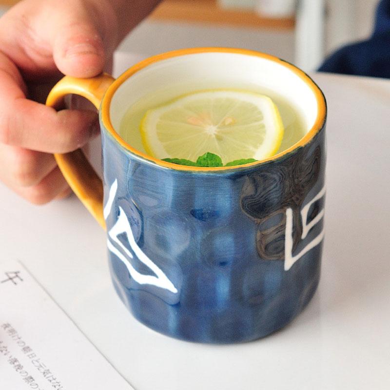 300ML Ceramic Coffee Mug Japanese Style Household Water Cup With Handlegrip Couple Cup Fashion Office Home Birthday Gift