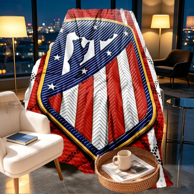 Coperta con Stampa Atletico Madrid - Morbida e Confortevole, per Camera da Letto, Viaggio, Divano, Decorazione per la Casa - Regalo di Compleanno o Natale per un Amico