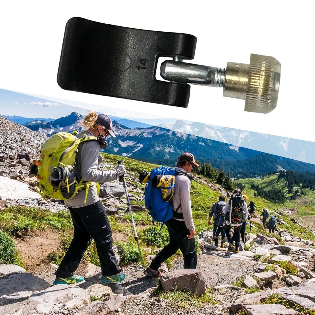 Trekking Stick Clips Walking Pole Lock Handle Easy Installation Climbing Stick Part Fasten Clamp With Nut Screws for Outdoor