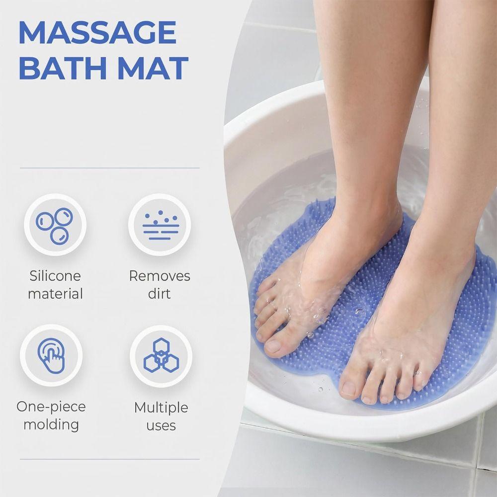 With Suction Cups Shower Foot Scrubber Mat Shower Foot and Back Scrubber Mat for Daily Bath Use