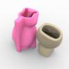 Flower Pot Resin Casting Mold Cute for Doll Succulent Planter Epoxy Mold Handmad