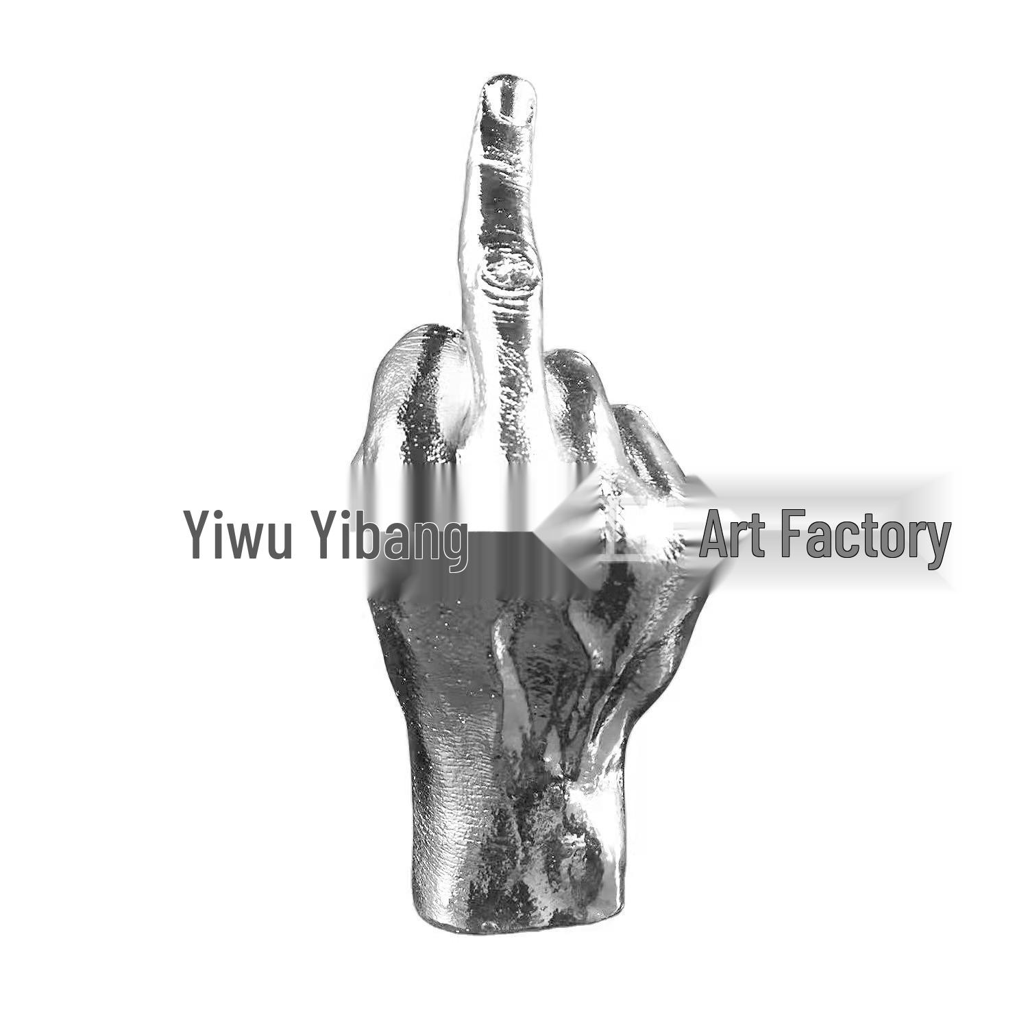 

Middle Finger Resin Sculpture: Risen Gesture Table Decoration чёрный
