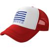 Greek Flag Trucker Hat Print Polyester Mesh Baseball Snapback Cap for Unisex Outdoor Casual