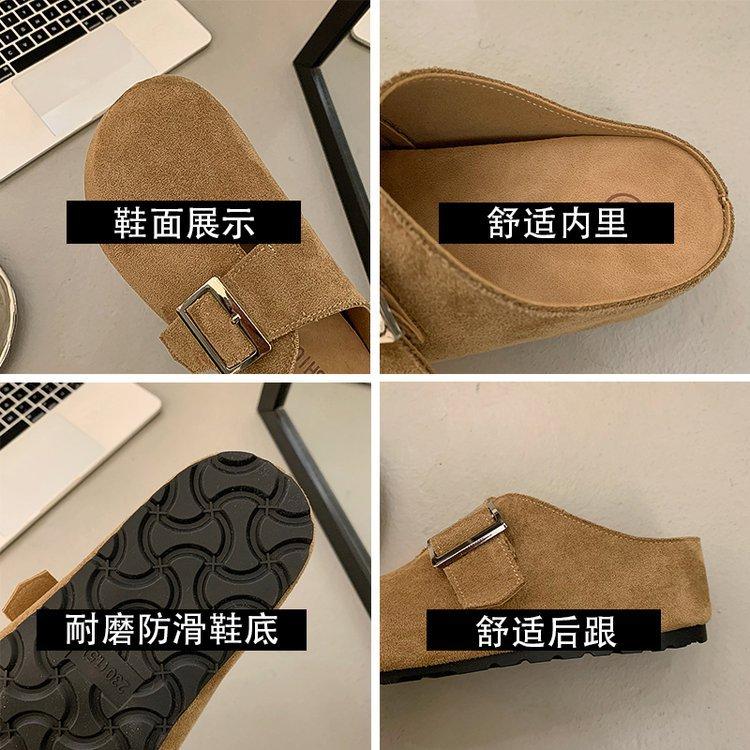 [Yushilai] Japanese retro thick-soled half-slippers for women's 2025 spring new fashionable soft-soled comfortable pedal