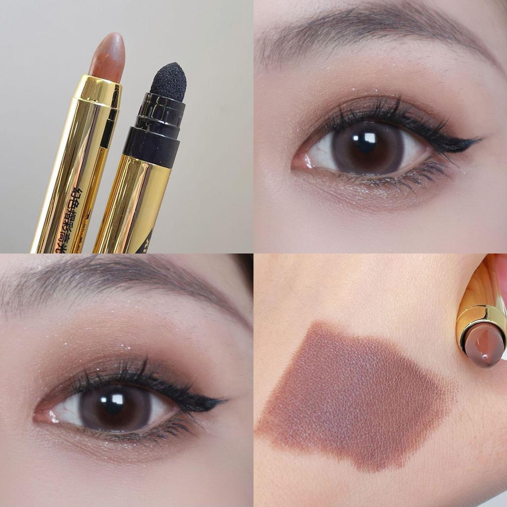 FOMIX Dual-Color Iridescent Eyeshadow Stick: Smudge-Proof, Pearlescent, Brightening, Pigmented Highlighter for Under-Eye and Shadow.