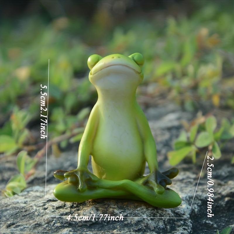 1 szt. Urocza Żaba z Żywicy Ozdoba Ogrodowa Symulowane Zwierzę Dekoracja do Kwiatów Bonsai Parapetu Mikro Krajobrazowy Wyświetlacz