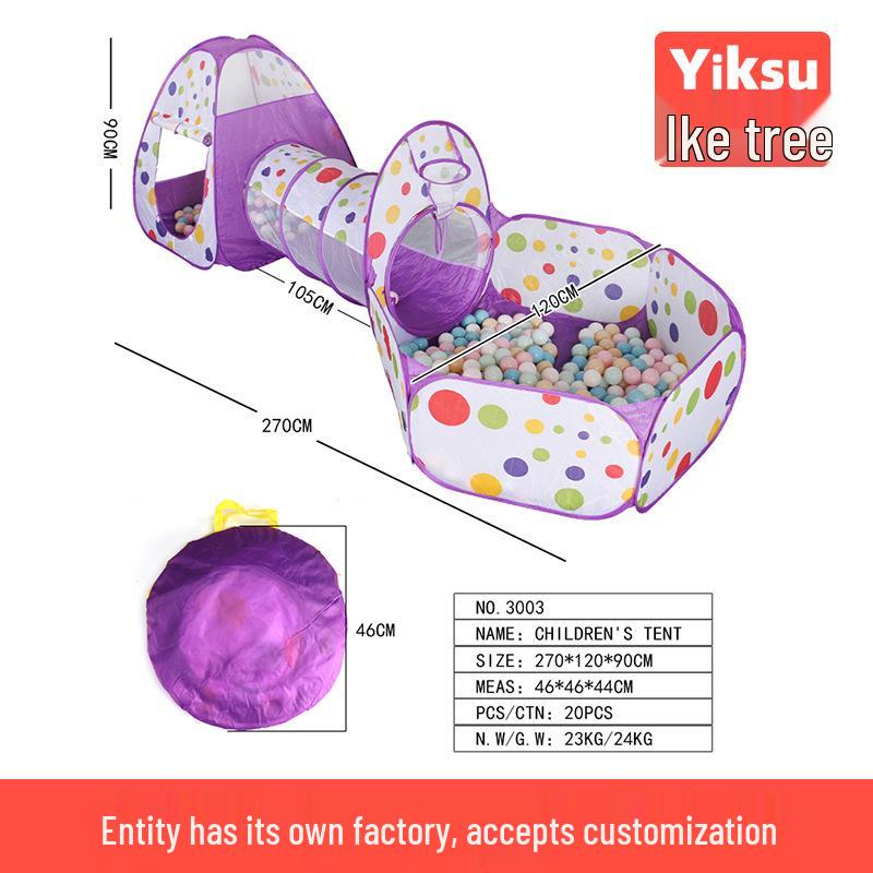 3-in-1 Kids' Yurt Play Tent and Tunnel Set for Indoor/Outdoor Use