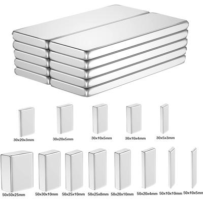 1/5 Stück 30/50 mm langer Magnet, starker magnetischer kleiner rechteckiger Seltenerd-Magnet, superstarker starker Permanentmagnet