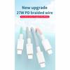 Pd Data Cable 27w Fast Charging Cable 20w/18w Braided Data Line Compatible For Iphone 12 Iphone 13 Mobile Phone