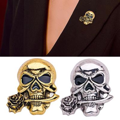 Skull Designs Brooch With Secure Pin Backing Sturdy Metal Accessory Ideal for Rock Styles Enthusiasts
