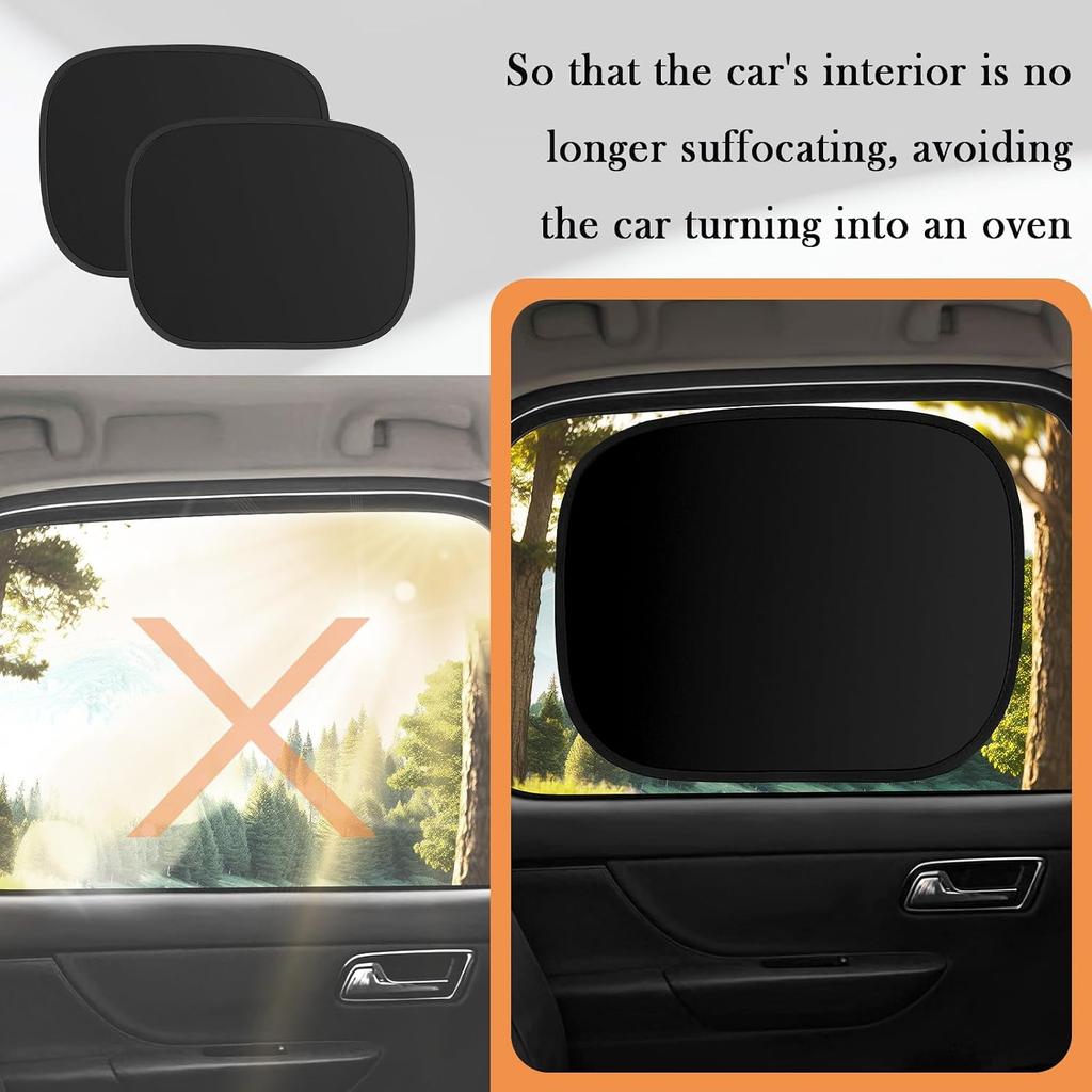 2PCS Rear Car Window Shades for Side Window,17.13x13.86 Car Windows Shade for Baby in Cars with Static Cling Design to Block Sunlight,Essential Side
