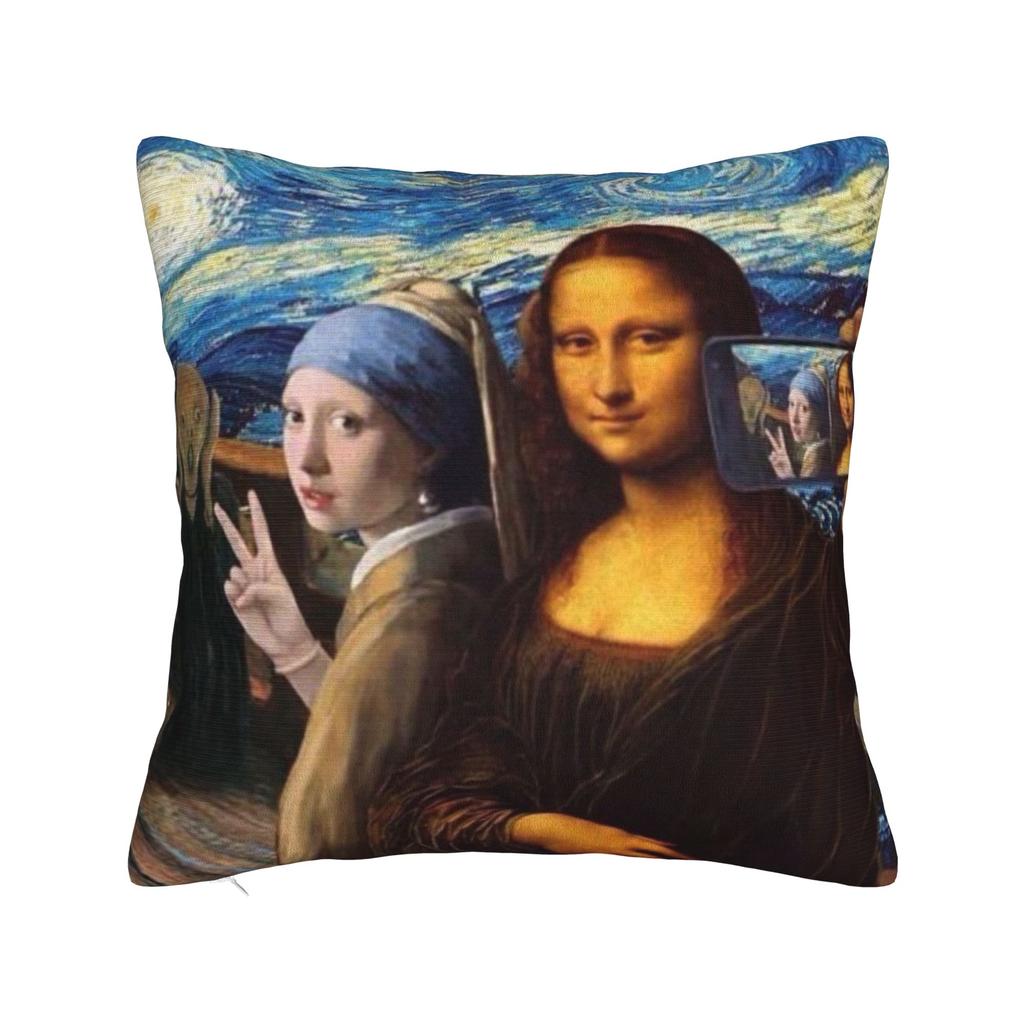 Pillow Cover Mona Lisa Mountain View Morden Pillow Case For Couch Sofa Bedroom Pillowcases