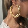 Metal Punk Style Oversized Large Hoop Earrings Twisted Big Circle Round Loop Earrings for Women Exaggerate Party Jewelry Gifts
