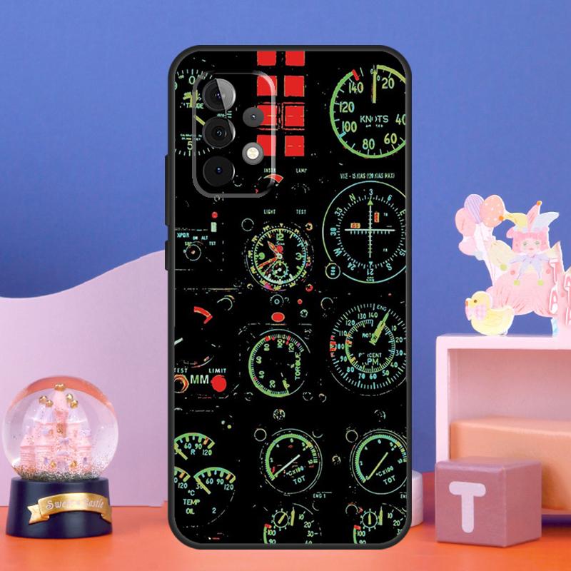Aviation Airplane Instrument Case For Samsung Galaxy A56 A36 A26 A16 A06 A13 A33 A53 A15 A35 A55 A34 A54 A52 A12 A32 A17