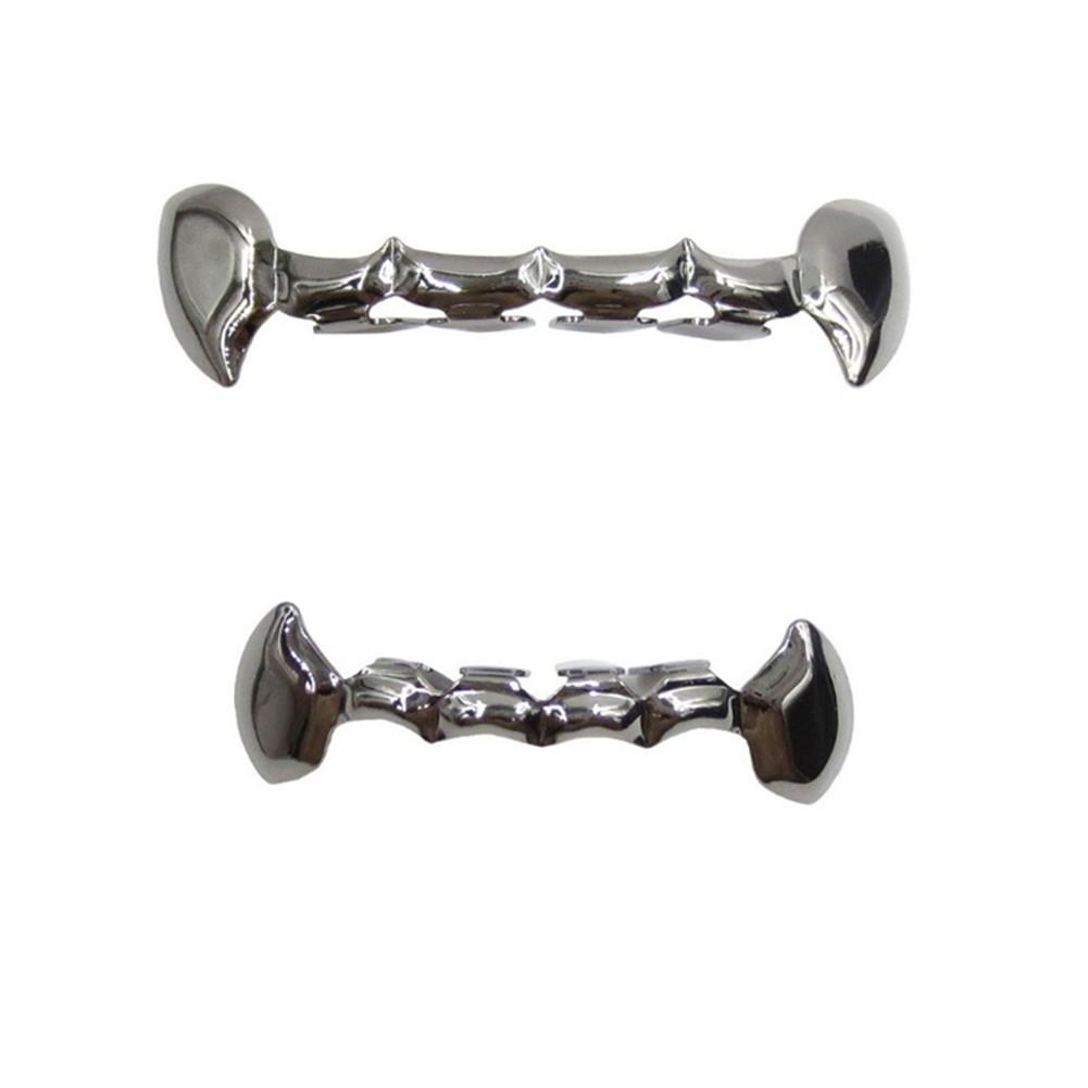 Women Men's Personality Fashion Teeth Grillz Hip-hop Fangs Gold False Teeth