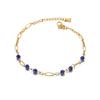 JUSTOP European & American Beaded Bracelet with Natural Stone and 18K Gold Plating